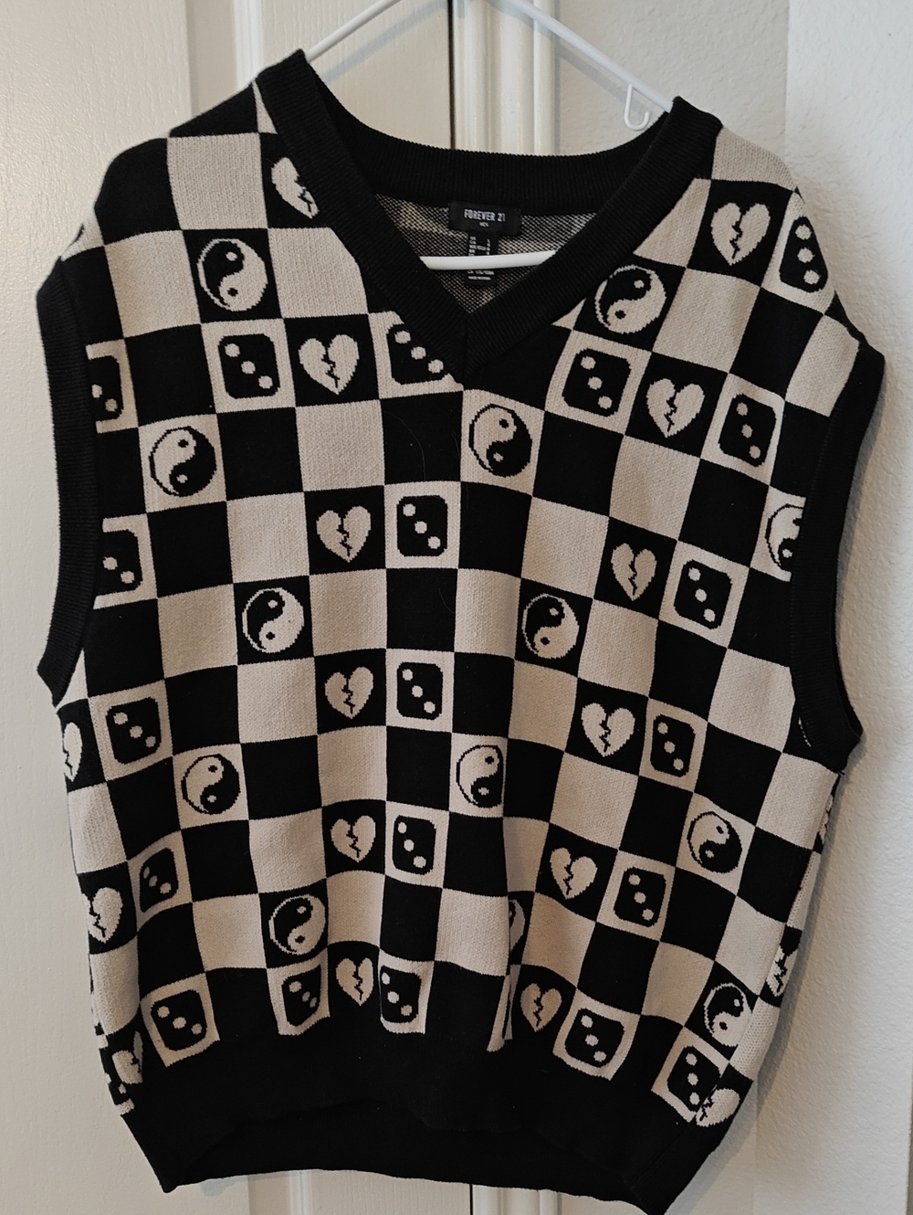 Checkerboard Yin Yang Sweater Vest